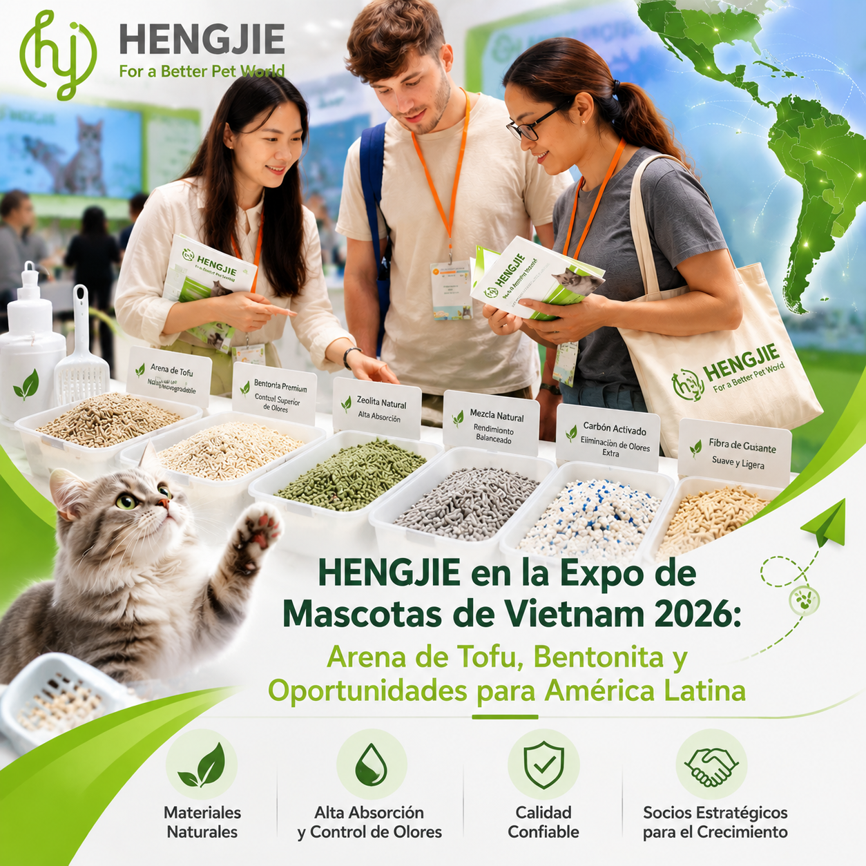 HENGJIE en la Expo de Mascotas de Vietnam 2026: Arena de Tofu, Bentonita y Oportunidades para América Latina