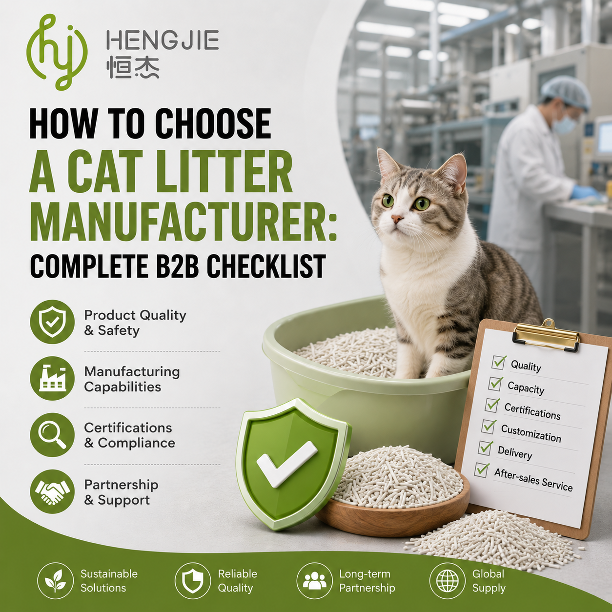 Hoe een fabrikant van kattensubstraat te kiezen: volledige B2B-checklist