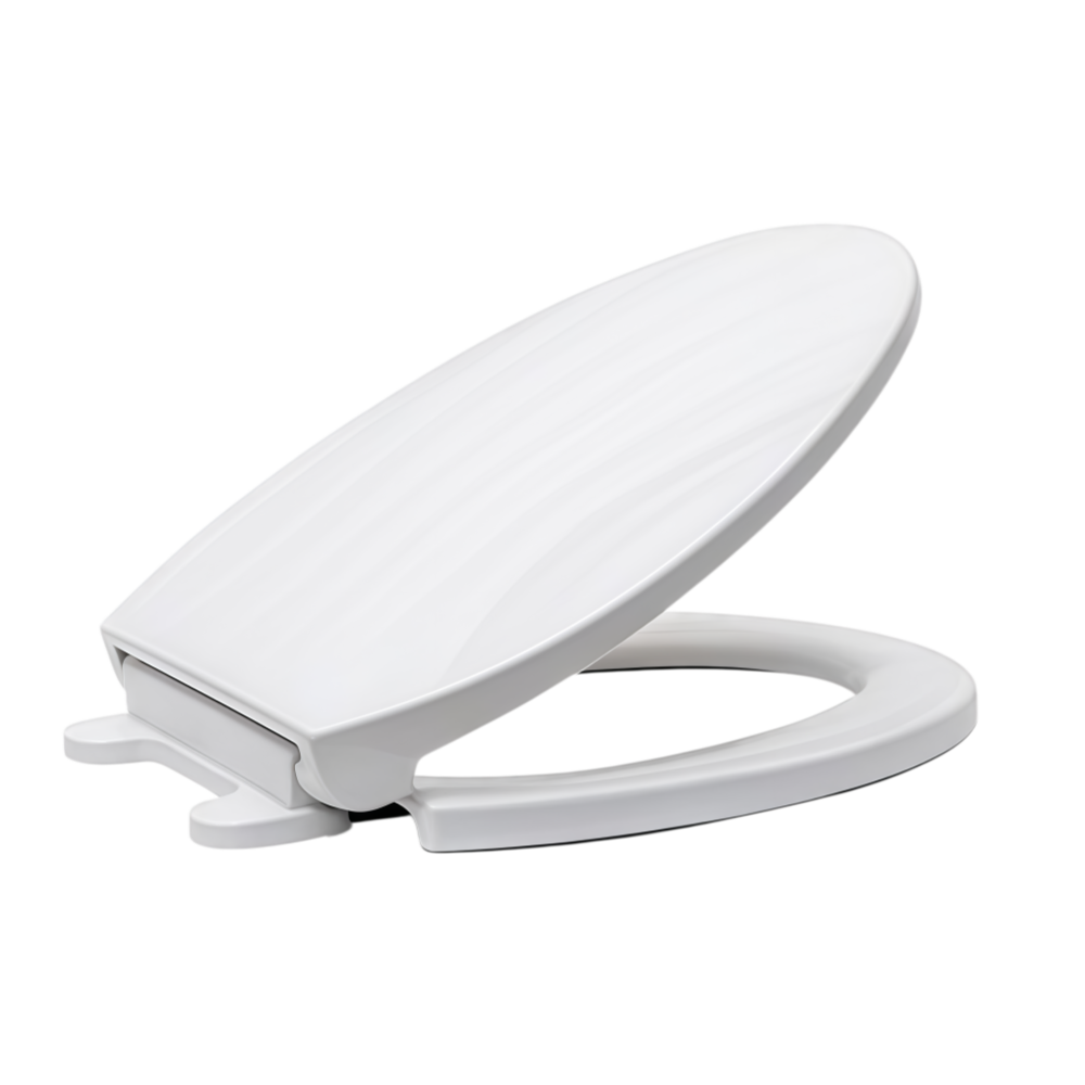 White Plastic Toilet Seat with Quick Release Hinges – Easy Install PP Toilet Seat | BOFAN