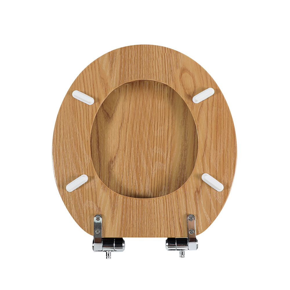 Solid Wood Toilet Seat Round Stable Performance & Anti-Crack