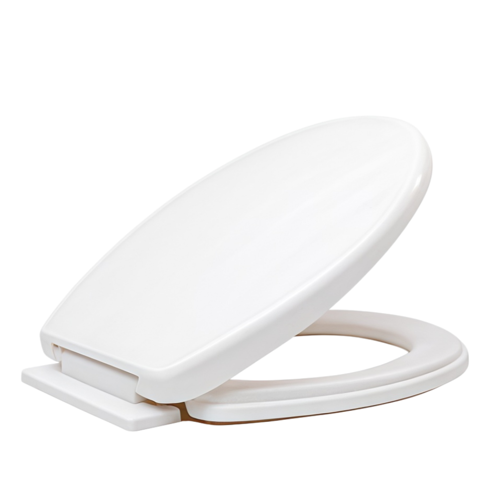 White Plastic Toilet Seat – Universal PP Toilet Seat with Hinges | BOFAN
