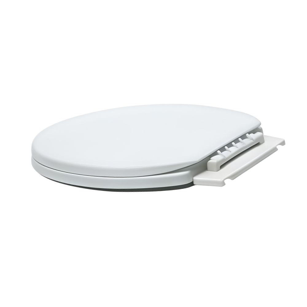 White Plastic Toilet Seat – Round PP Toilet Seat with Plastic Hinges | BOFAN