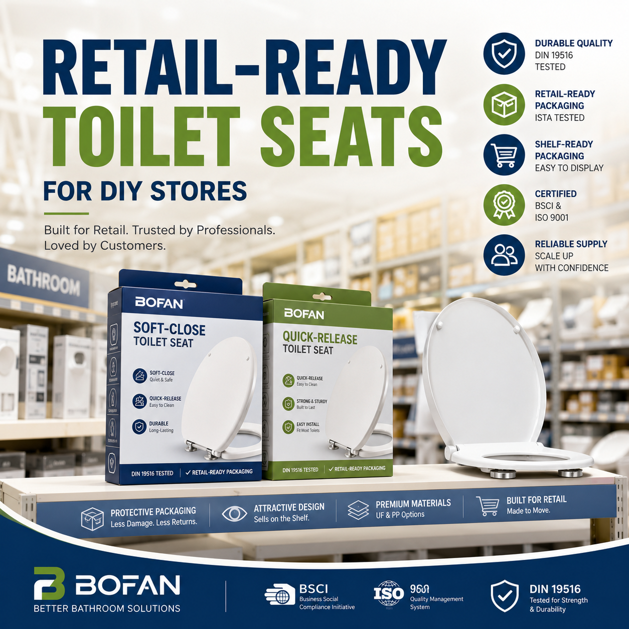 Retail-Ready Toilet Seats for DIY Stores