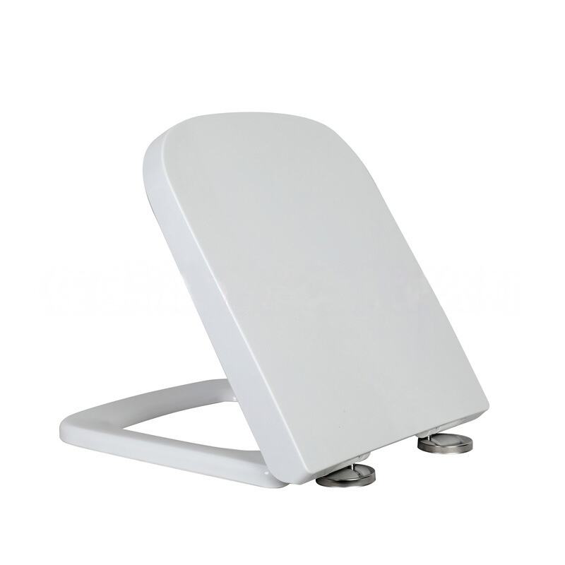 Heavy Duty PP Toilet Seat White Square Seat Cover in Never Loosens  | BOFAN