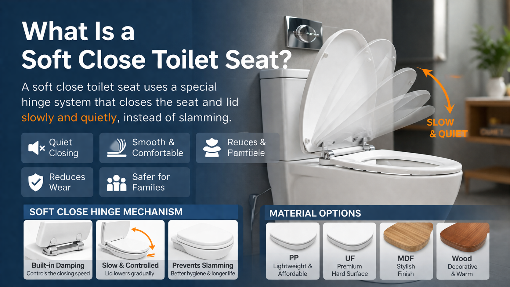 Что такое крышка для унитаза с функцией доводчика?