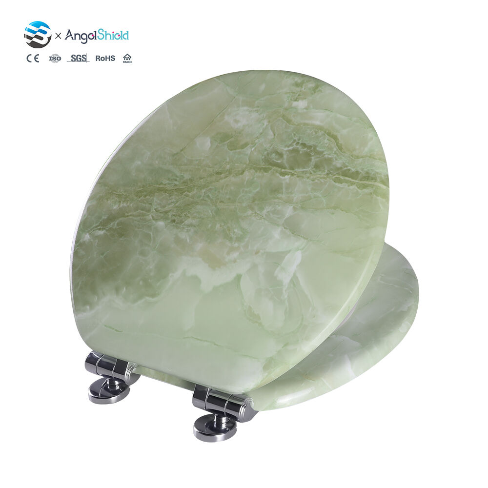 Unique Toilet Seats Marble Pattern Soft Close – Molded Wood Material | BOFAN