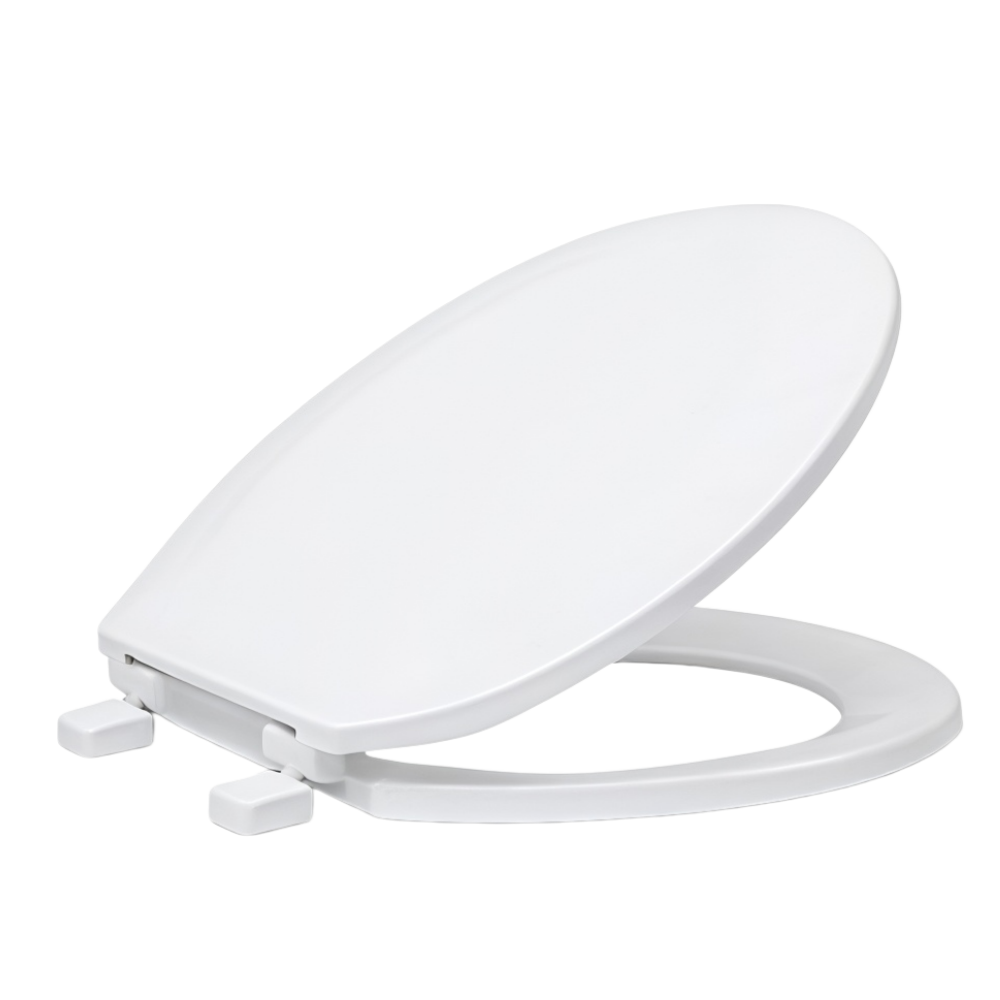 Standard White PP Plastic Toilet Seat – Quiet Close Toilet Seat with Easy Clean Design | BOFAN