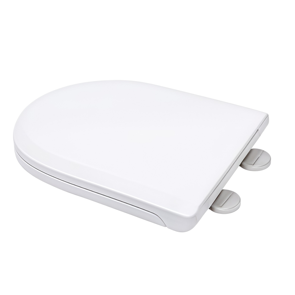 Soft Close Elongated Closed Front Plastic Toilet Seat in White Removes for Easy Cleaning | BOFAN