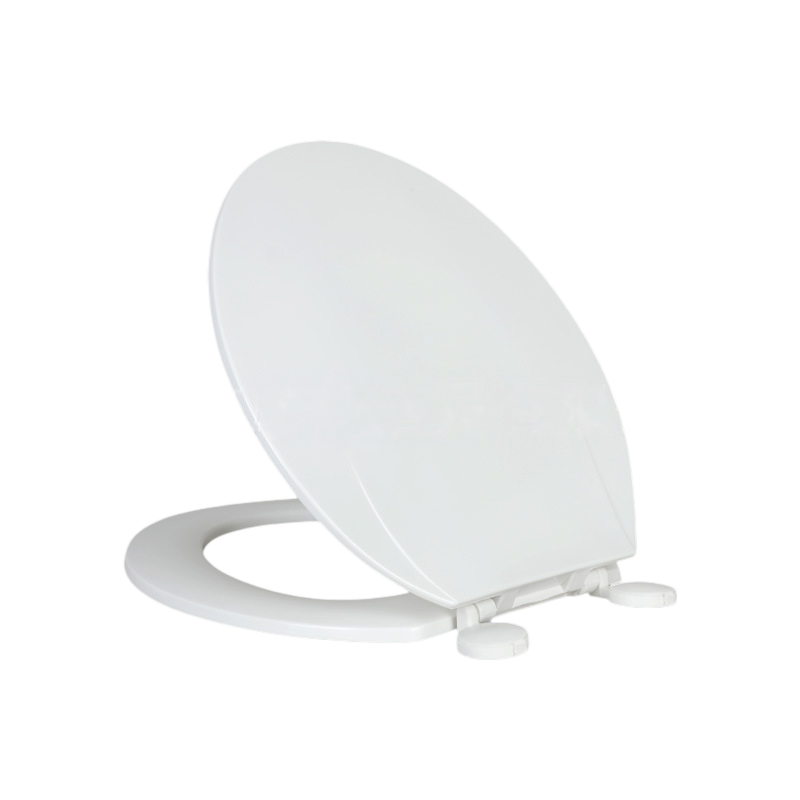 Round Plastic Toilet Seat White Never Loosens Slow-Close Adjustable| BOFAN