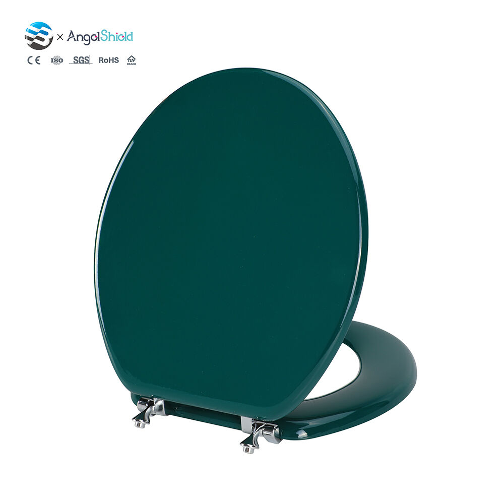 Wood Toilet Lid Eco-Friendly Green Round Short Design – Non-Toxic Molded Wood | BOFAN