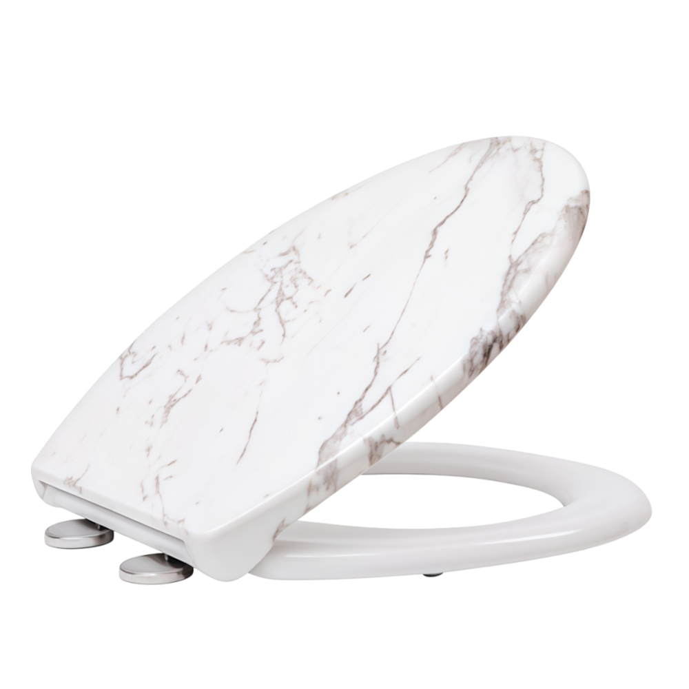 Soft Close UF Toilet Seat Elongated White uf seat cover wc Removable for Cleaning | BOFAN