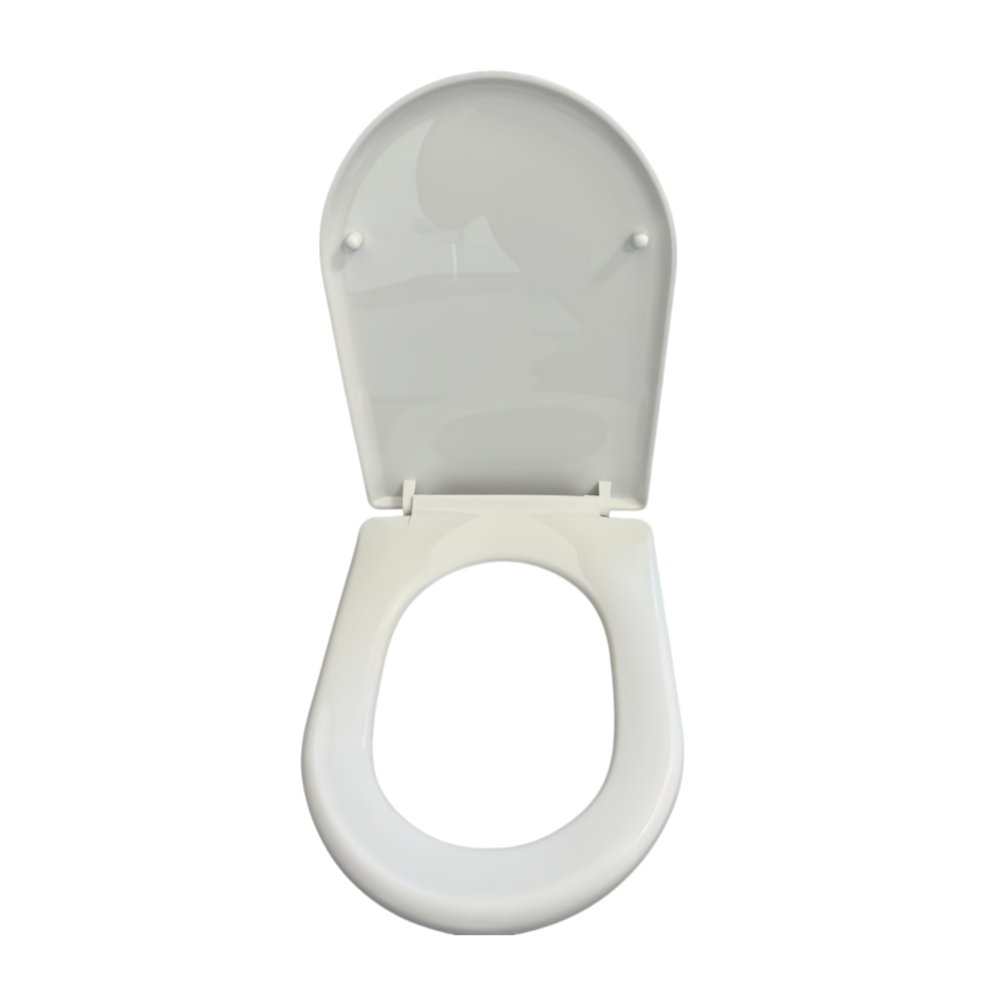 U-shaped Plastic Toilet Seat Cover – White PP Toilet Seat with Hinges | BOFAN