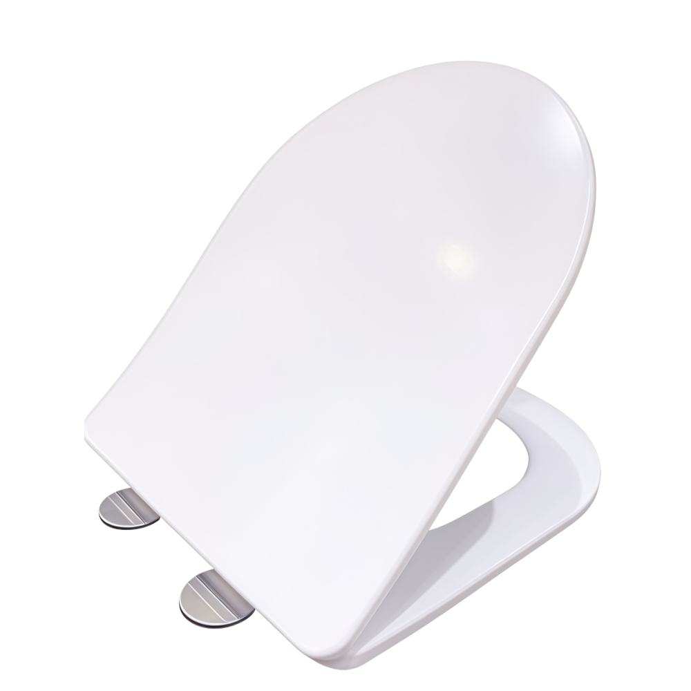 Elongated UF Toilet Seat Soft Close White Removable for Quick Installation | BOFAN