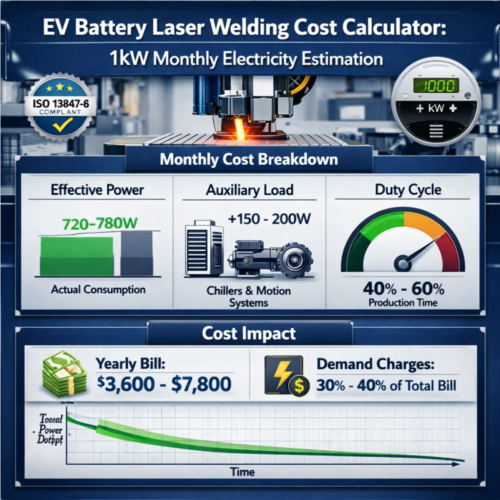 EV Battery Laser Welding Cost Calculator: Precise 1kW Monthly Electricity Estimation