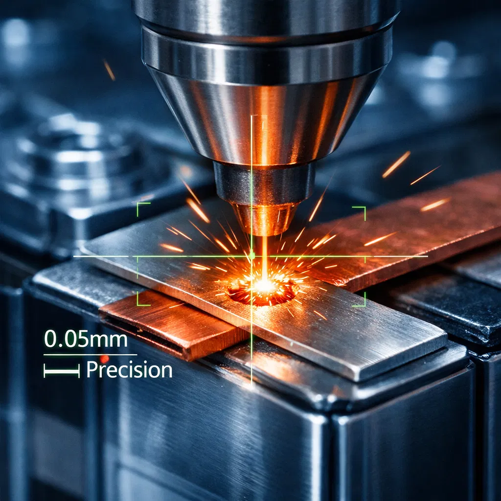 Laser Spot Welding in EV Cell Connections: Achieving 0.05mm Precision