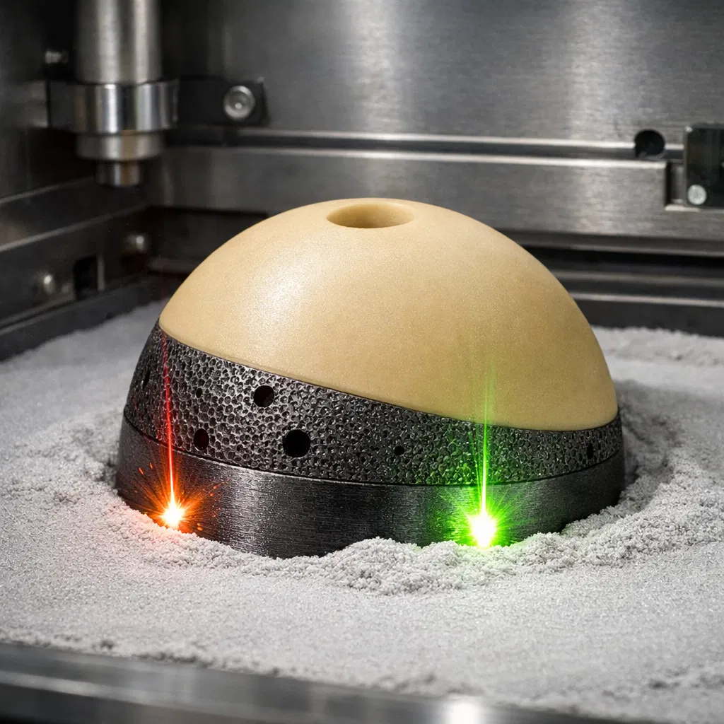 LBAM Laser Beam Shaping Additive Manufacturing: Titanium Alloy + PEEK Complex Implant One-Piece Forming