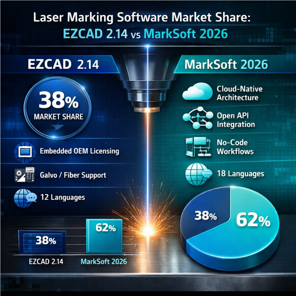 Laser Marking Software Market Share: EZCAD 2.14 vs MarkSoft 2026 Comparison