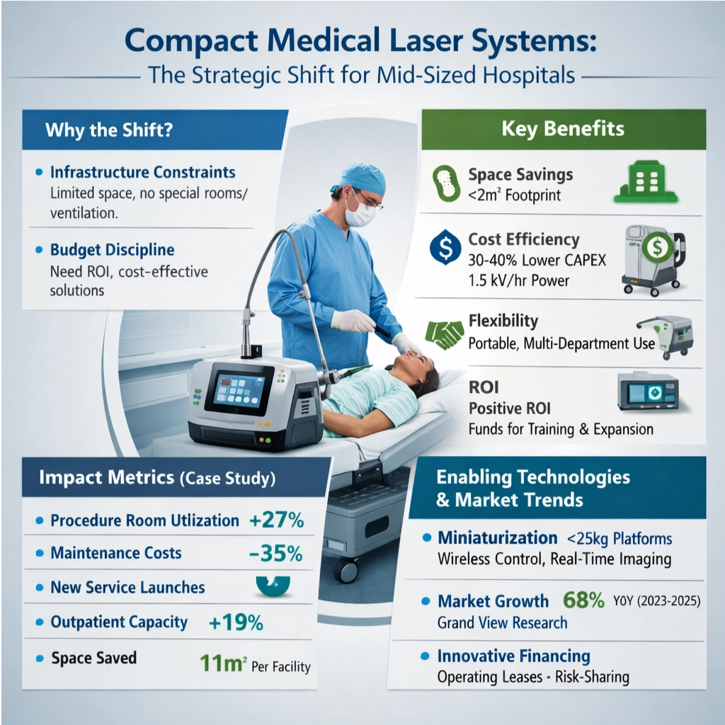 marktanalyse 2026: Mittelgroße Krankenhäuser beginnen mit der Einführung kompakter medizinischer Lasersysteme