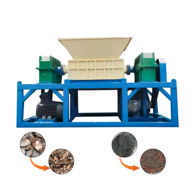 Waste Wood Pallet Rubber Tire Recycling Double Shaft Shredder Machine