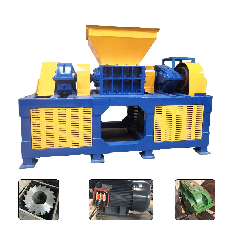 New Shredder Heavy Duty Scrap Metal Plastic Wood Paper Rubber Tire Textile Double Shaft Shredder Machine