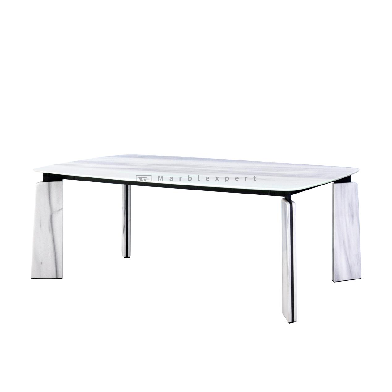 Dinning Room Stainless steel Marble Furniture Dining Table