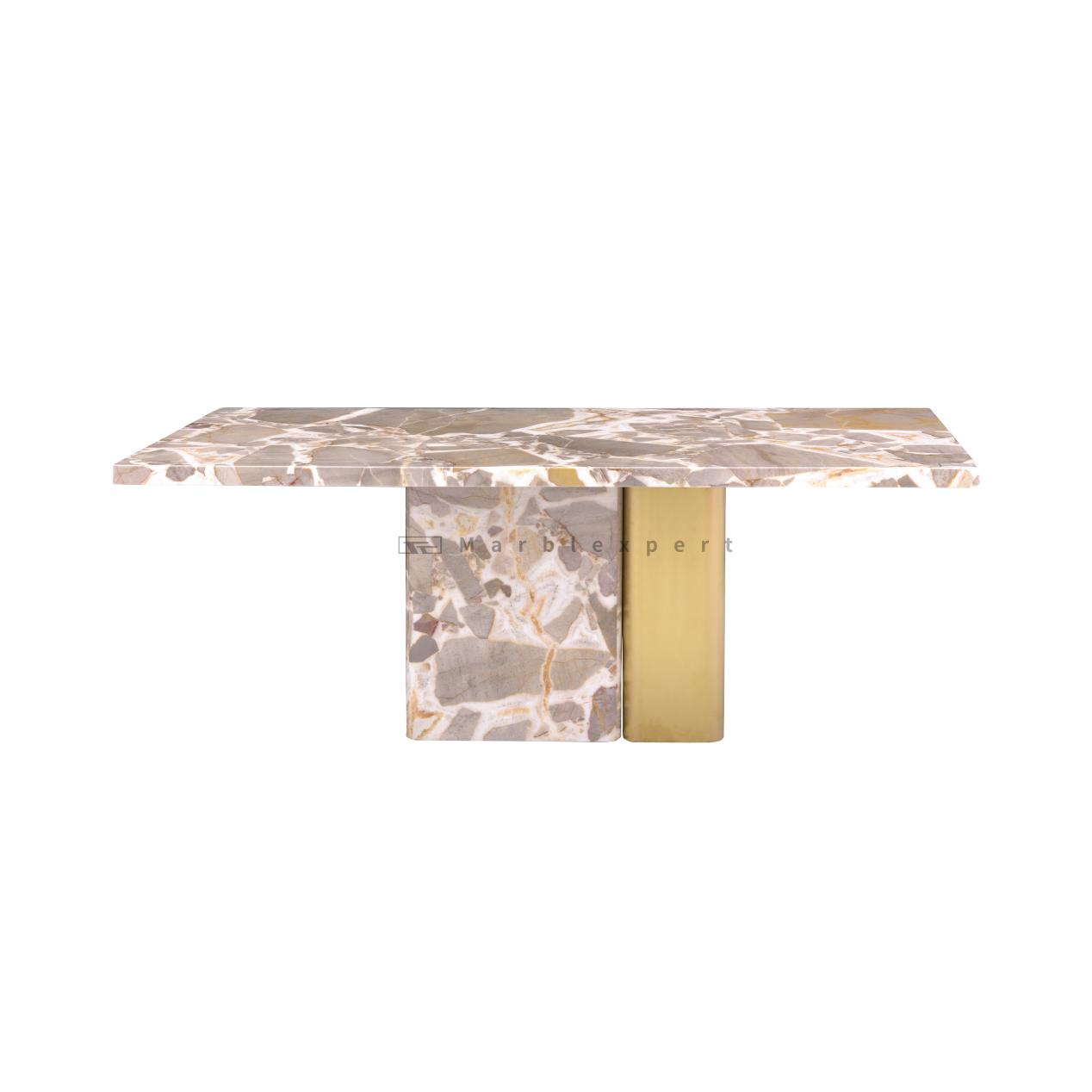 Dinning Room Stainless steel Marble Furniture Dining Table
