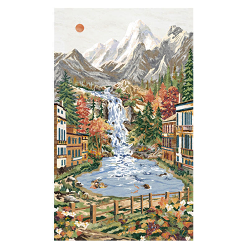 Marble Inlay Wall Panel Tropical Jungle Design