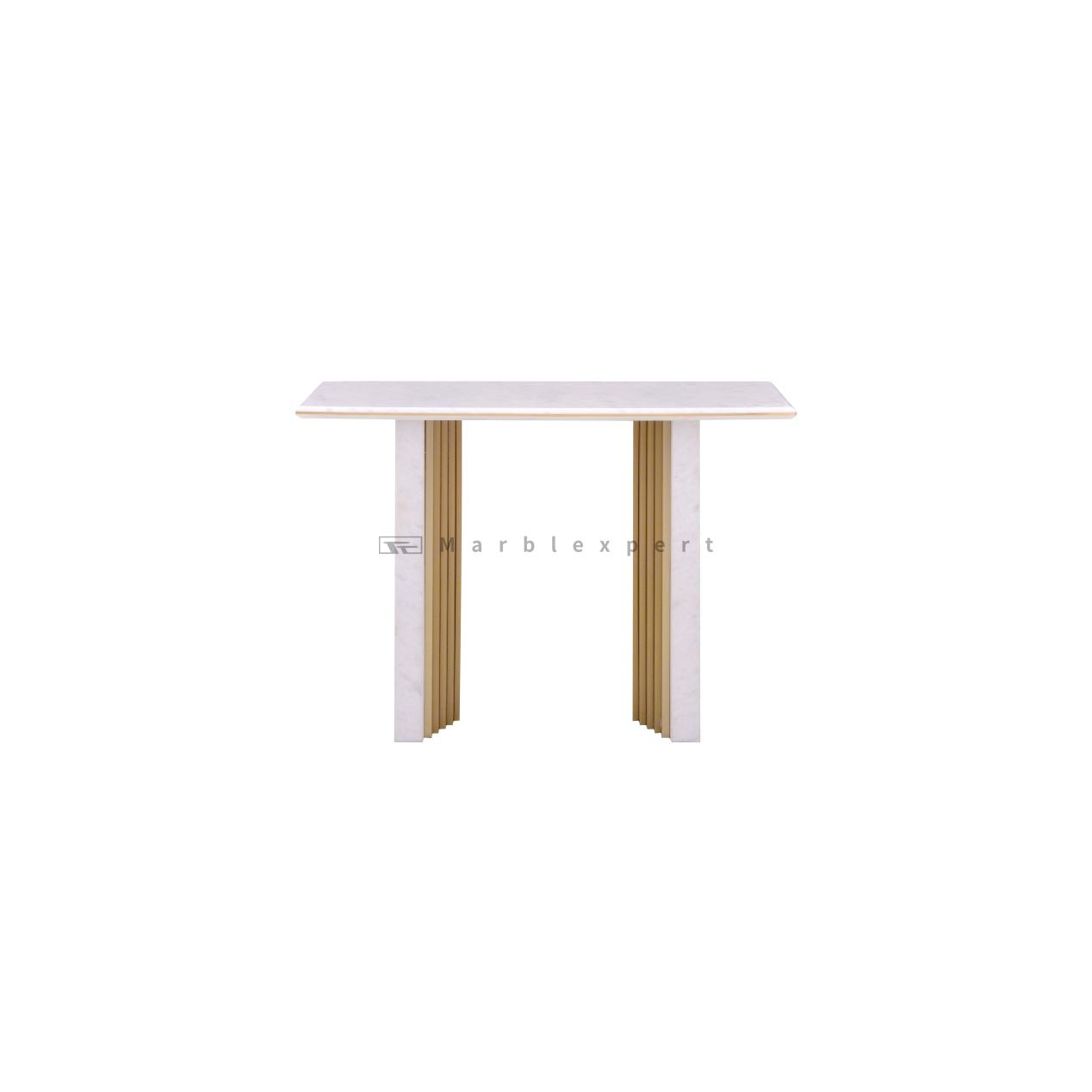 Living Room Luxury Stainless Steel Marble Console Table