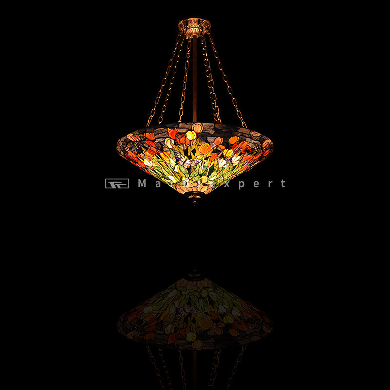 Tiffany hanging lighting /high quality nature gemstone tiffany hanging lighting/semiprecious stone tiffany hanging lighting/Baroque Style Modern lighting /Classic Luxury lighting-4