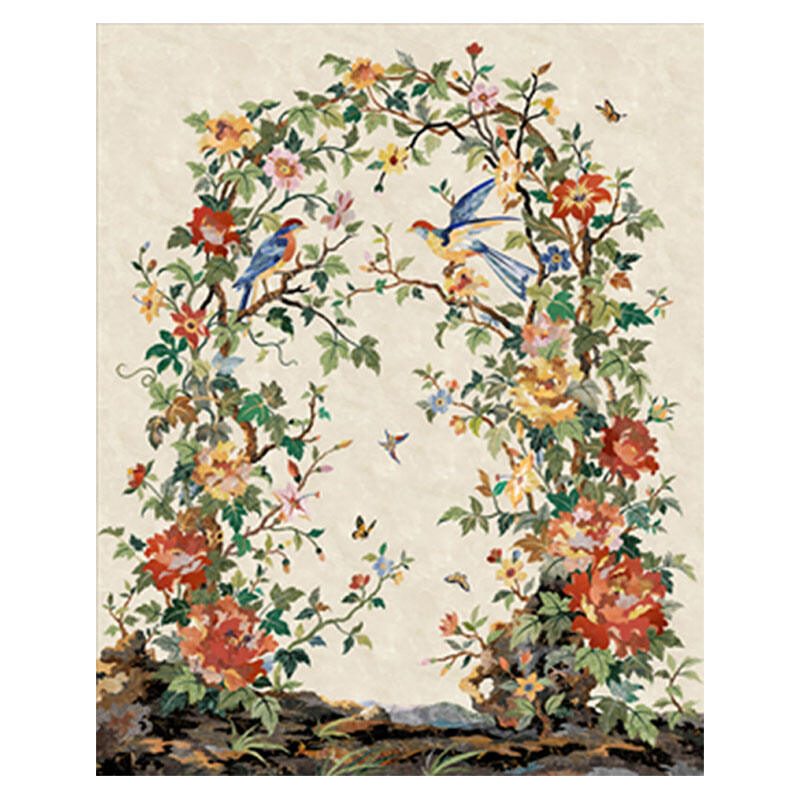 Marble Inlay Wall Panel Tropical Jungle Design