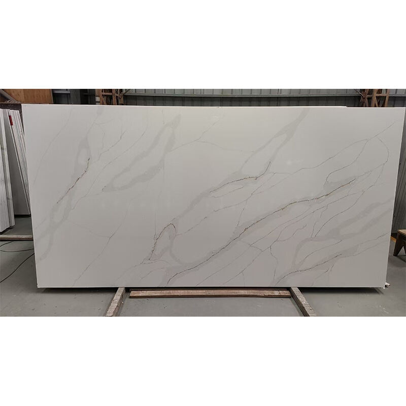 Super White Calacatta Gold Quartz Slabs - Premium (Model No.: 1003)The size of slabs can be custom-made for commercial project