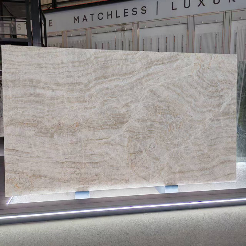 Tấm Đá Quartzite Taj Mahal 240UP*120UP*2CM Thiết Kế Hiện Đại Bền & Chống Thấm Nước Dùng Cho Ốp Tường & Mặt Bàn