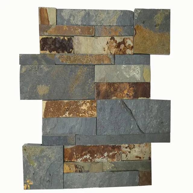 Natural Split Multi Color Slate Culture Stone Tiles for Wall Cladding Decoration