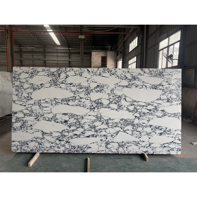 Quartz Slabs - Arabescato Brown Marble Look Solid Surface (Model No.: 1010)The size of slabs can be custom-made for commercial project