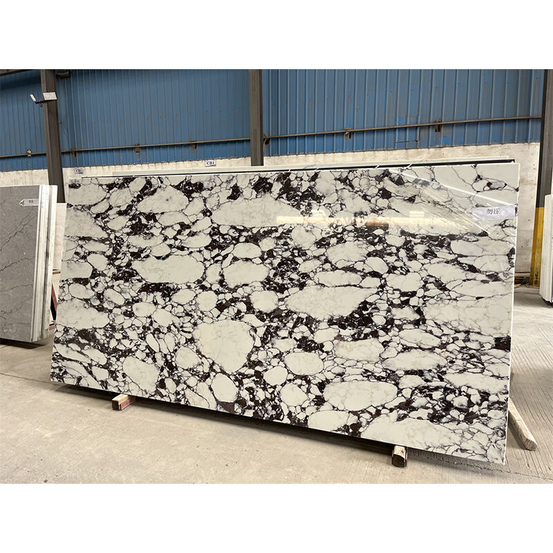 Engineered Stone Artificial Bvlgari Calacatta Quartz Slabs-Purple Premium Marble Look (Model No.: 1016)The size of slabs can be custom-made for commercial project