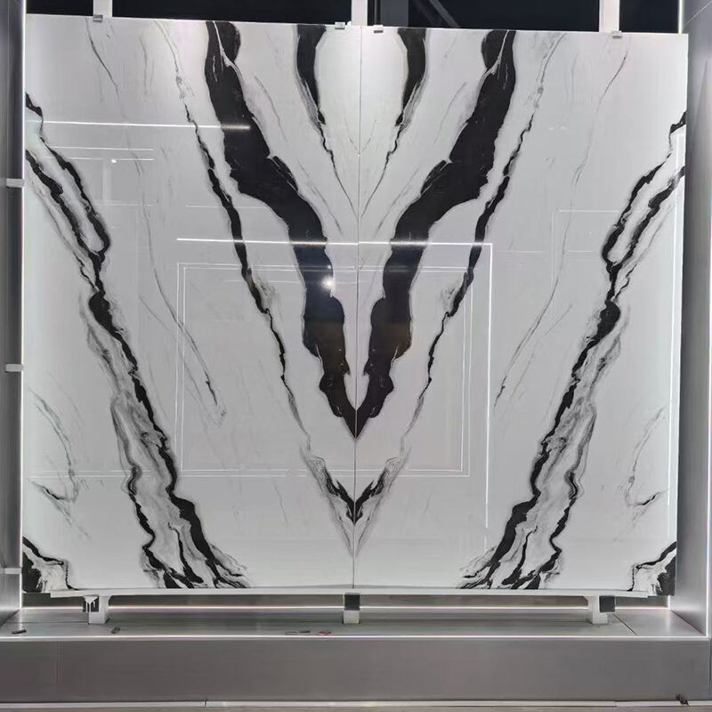 Kính nano màu trắng Panda NS-NN0004 280*160*1.8CM mặt bàn bếp, đảo bếp, sàn, tường nền, đài tưởng niệm