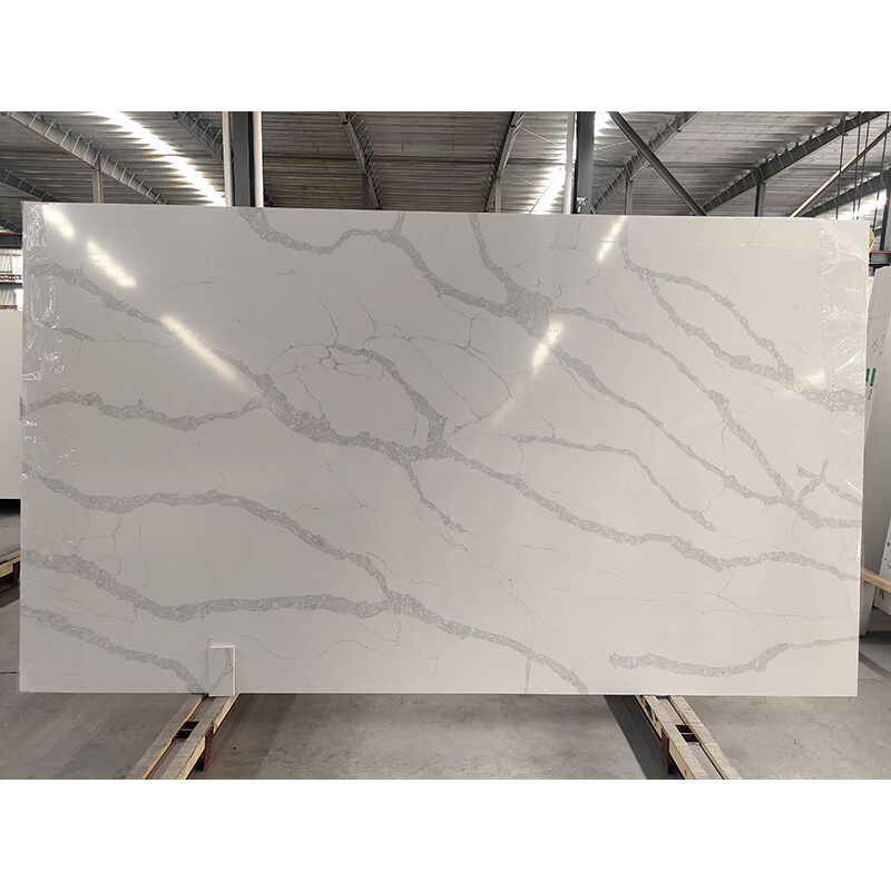 Bronze River Calacatta Gold Quartz Slabs Artificial Stone, Model No.:NS1025, The size of slabs can be custom-made  for commercial project