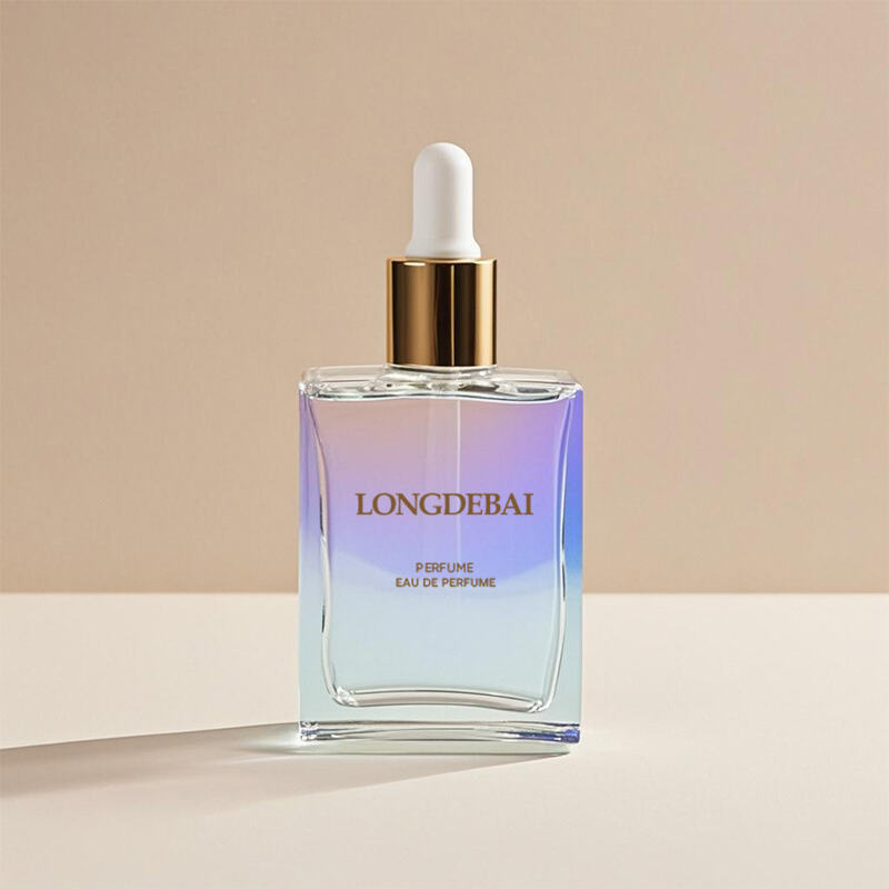 Laser Gradient flat Essential Oil Glass dropper Bottle 