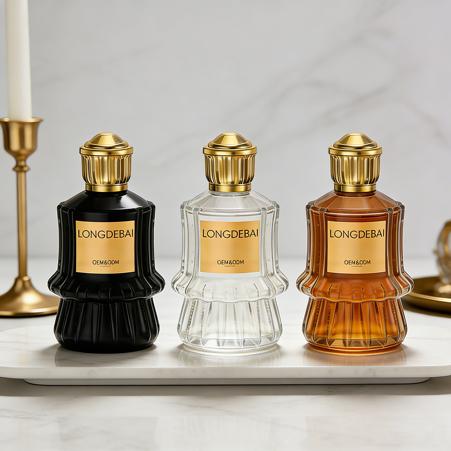 New-mold 100ml Ruffled-skirt Shaped Glass Perfume Bottle with Metal Cap supplier