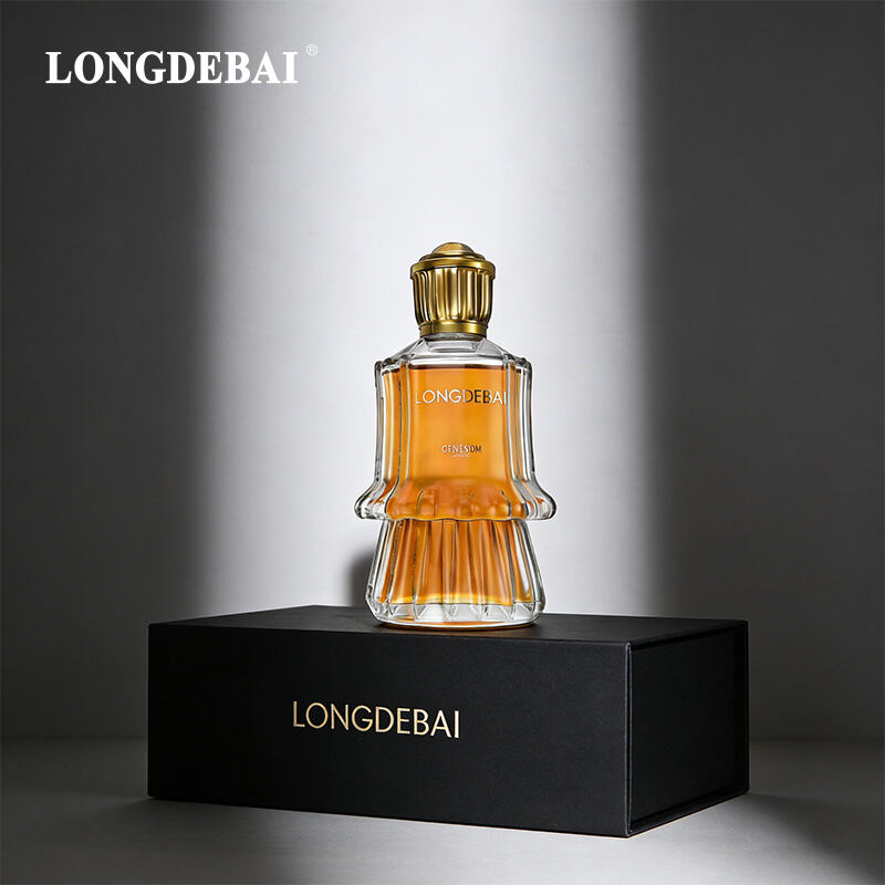 New-mold 100ml Ruffled-skirt Shaped Glass Perfume Bottle with Metal Cap factory