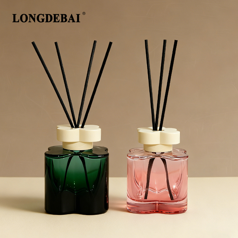 OEM customized petal-shaped glass reed diffuser bottle factory