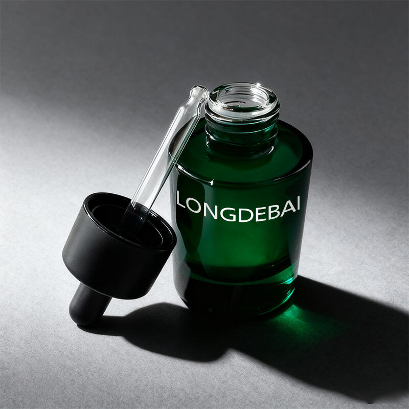Dark Green Translucent Empty Glass Essential Oil Bottle supplier