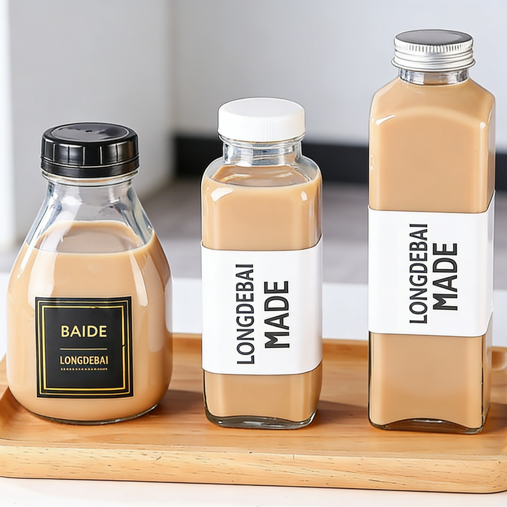 El uso de botellas de vidrio aptas para alimentos garantiza la seguridad de las bebidas.