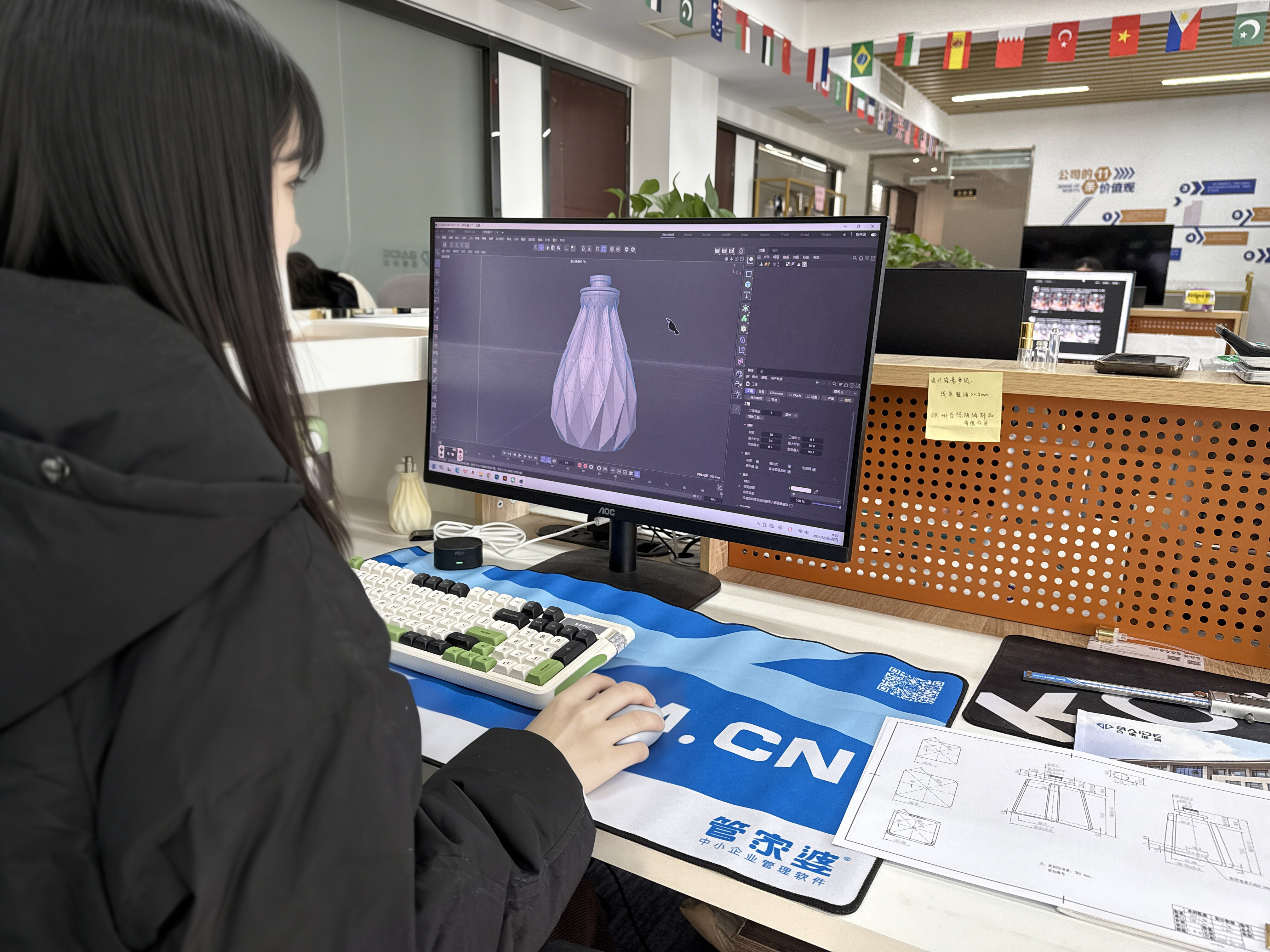 Design refinement and 3D rendering