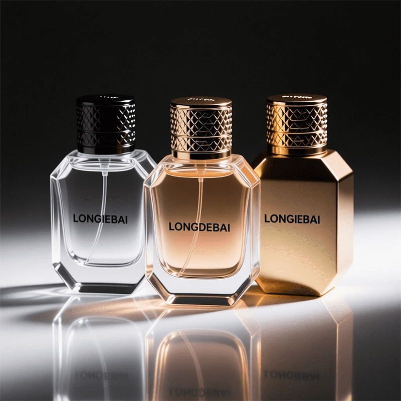 Flat 50ml Empty Perfume Bottle with Diamond-Patterned Zinc Alloy Cap manufacture