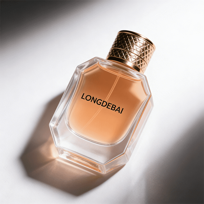 Flat 50ml Empty Perfume Bottle with Diamond-Patterned Zinc Alloy Cap factory