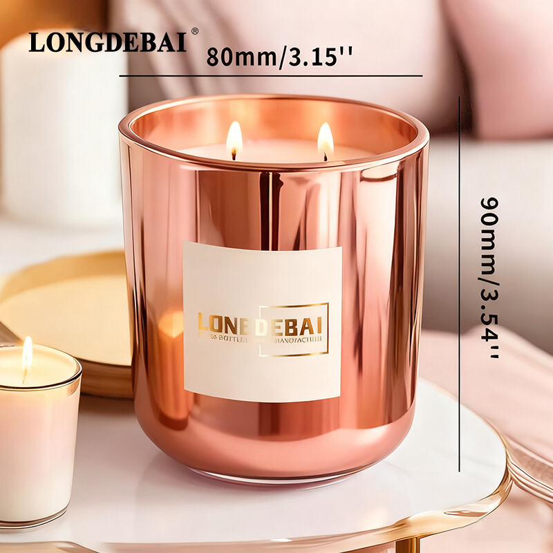 Electroplated Glass Candle Jar with Lid – Aromatherapy Use, OEM Wholesale supplier