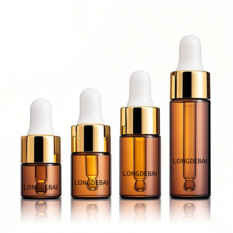 1ml 2ml 3ml 4ml 5ml Empty Amber Glass Dropper Essential oil Bottle