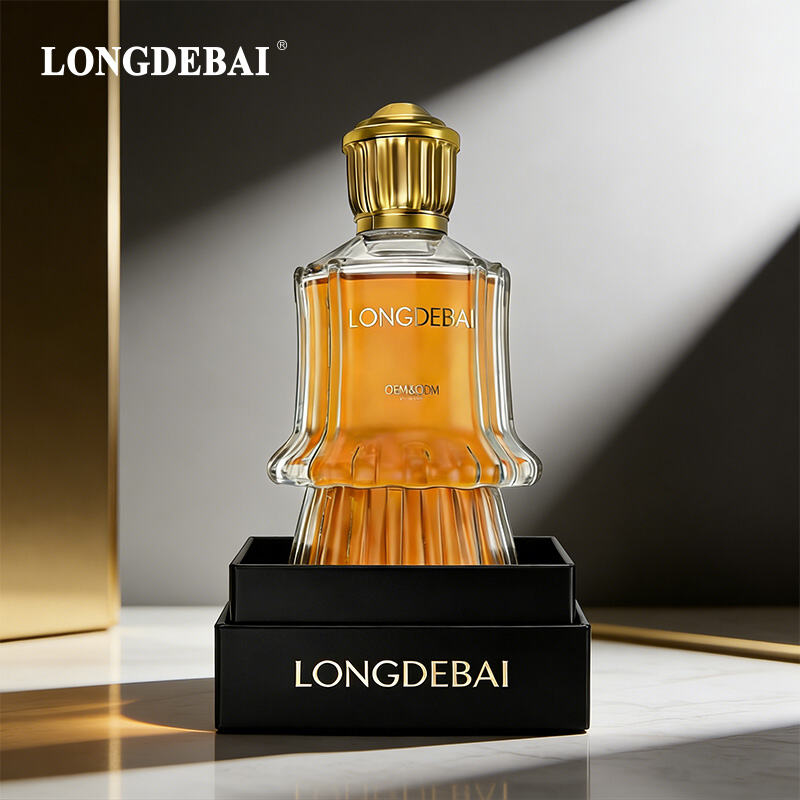 New-mold 100ml Ruffled-skirt Shaped Glass Perfume Bottle with Metal Cap supplier