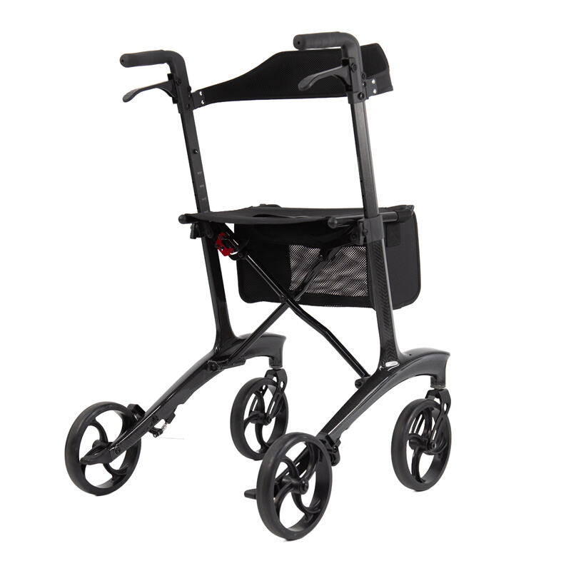 Lightweight Streamlined Carbon Fiber Rollator, 120KG Load, Folding Design – RZ-RC100D